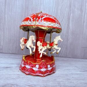 Limited Edition Coca-Cola Bradford Exchange Musical Carousel music box horse